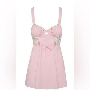 For love & lemons floral embroidered slip dress